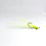 Chartreuse and White Clouser Minnow, Clouser Minnow, Clouser Deep Minnow, Custom Clouser, Hand Tied Clouser, Buy Clouser, buy clouser minnow, hand tied flies, custom flies, buy custom flies, buy flies, saltwater flies, freshwater fly, versatile fly, Flydrology, Freshwater Fly, Saltwater Fly